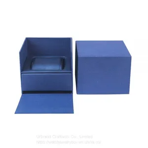Lid off Design Cardboard Watch Display Box Two Pieces Texture Paper Watch Gift Box With PU Leather Watch Pillow for Holding the Watch thumbnail-3