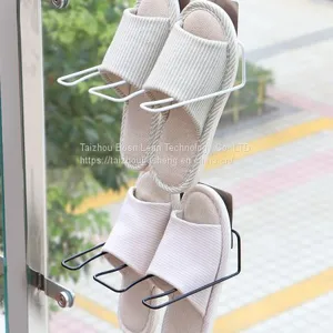 Wall Mounted Shoe Storage Rack Iron Shoe Rack Bathroom Slipper Rack Stand thumbnail-3