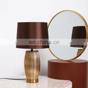 Hot Sale Gold Ceramic Base Cheap Price Bedroom Porcelain Table Lamp for Home Decor thumbnail-1