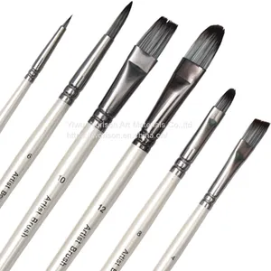 Shapes White Handle Oil Painting Brush Set for Art School thumbnail-3