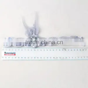 Halloween/Christmas Custom White Flapper Sequin Elastic Feather & Flower Headband thumbnail-4
