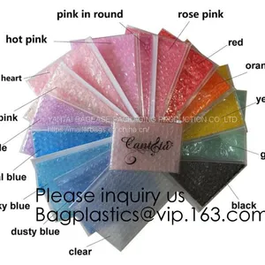 Rainbow Holographic Cosmetic Laser Slider Ziplockk Esd Bubble Bag Bubble Packaging Wrap Cosmetic Pouch Slider Bubble Bag thumbnail-2