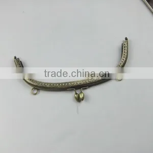 2014 NEW!Antique Brass DIY Metal Sewing Purse Frame DIY Purse Frame With Kiss Lock thumbnail-1