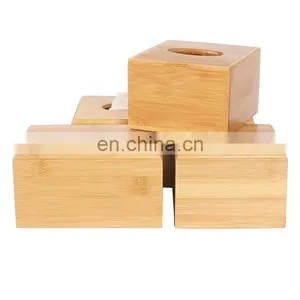 Natural Bamboo Eco-friendly Tissue Storage Box Multi-function Dinning Room Living Room Toilet Tissue Box thumbnail-1