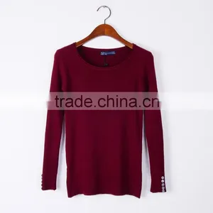 Fashion Designhand Knit Sweater Round Collar Sweater for Girls thumbnail-2