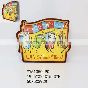 Snack Time Factory Custom Vintage Metal LED Light Tin Sign, Embossed Tin Plaque thumbnail-1