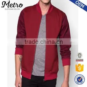 2017 Printed Sleeve Men's Bomber Jackets Red Plain Body thumbnail-1