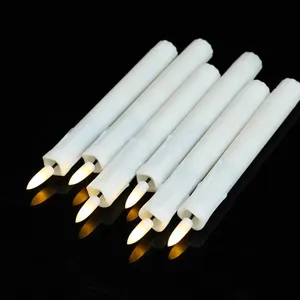 17.5cm Remote Control 3D Real Teardrop Plastic Led Taper Flameless Dinner Candle Light for Wedding Party Decoration thumbnail-2