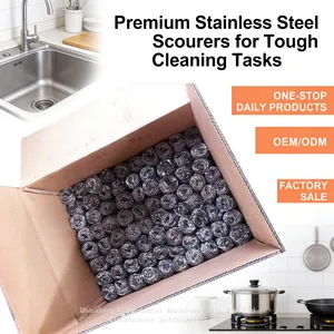 Bulk Stainless Steel Scourer Heavy Duty Steel Scrub Ball thumbnail-2