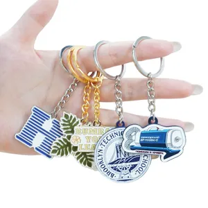 High Quality Custom Keychain Metal Material Personalized Hard Enamel Soft Dyed Colorful Metal Plated Keychain Charms thumbnail-2