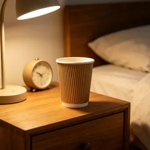 Biodegradable Custom Logo Disposable Single Double Ripple Wall Hot Coffee Paper Cup With Lid thumbnail-2