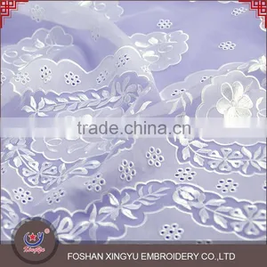 Factory Specializing Made 100%poly Flower Printing Chiffon Flower Laser Embroidery Lace Fabric for Girl Dress thumbnail-3