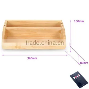 Pine Solid Wood 2 Layer Cosmetic Organizer Box Makeup Bag Case Quality Choice thumbnail-2