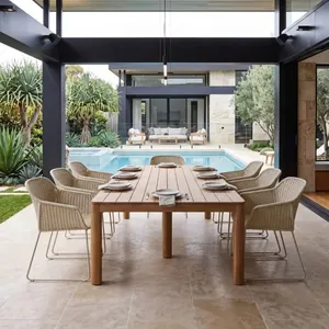 Elsa Outdoor Dining Table - Solid Teak thumbnail-2