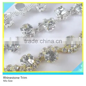 Rhinestone Cake Bling Clear 888 Crystal Silver Plated Claw Trimming thumbnail-1
