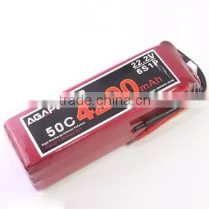 AGA Power RC Lipo Battery | 22.2v 4200mAh 50C 6S1P High Rate Lithium Battery thumbnail-1