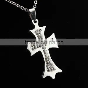 Diamond Cross Necklace Pendants, High-grade Stainless Steel Diamond Necklaces thumbnail-4
