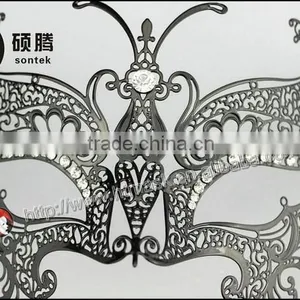 Animals Mask Party Carnival Venice Mask Exotic Black Metal Mardi Gras Laser Cut Venetian Masquerade Cosplay Mask thumbnail-1