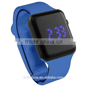 LP1427 Blue Color Changeable Silicone Strap Digital Movement Men LED Watch thumbnail-3