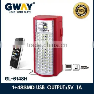 NEW ABS Plastic 1+48peces SMD Led Recahargeable Emergency Light With Solar Charger Led Lamp for Camping thumbnail-1