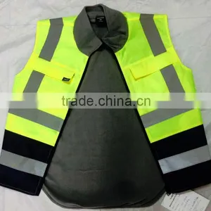 Workwear Industrial Hi-vis Yellow&navy Two Tone Safety Vest/HI Visibility Security Vest With High Visibility Reflective Straps thumbnail-3