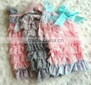 Wholesale Posh Lace Romper Girls Petti Lace Romper Ruffle Lace Romper thumbnail-1