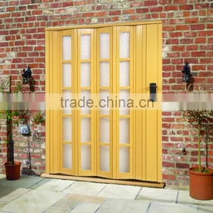 PVC Folding Door, Plastic Accordion Door ,sliding Door Decorating of Symphony White Glass thumbnail-4