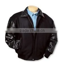 Varsity Jacket With Collar and Front Metal Zipper thumbnail-1