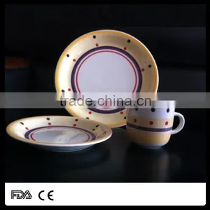 High Quality 18 Pcs Color Glazed Stoneware Dinner Set thumbnail-4