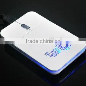 Laptop USB Wired Super Slim Flat Mouse With LED Logo thumbnail-3