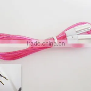 DC3.5 Transparent Colorful Audio&Video Cable With Aluminum Foil /5 Colors thumbnail-3