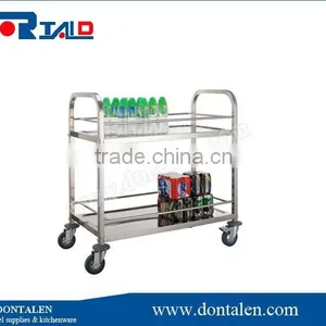 2 Tier Metal Folding Kitchen Island Trolley Storage Dining Food Cart thumbnail-1