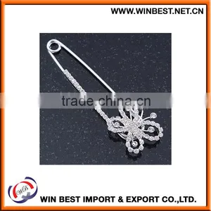 China Wholesale Costume Jewellery Trendy Brooches, Rhinestone Pin for Wedding thumbnail-5
