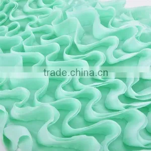 Elegant Shape Ripple Chiffon Lace Embroidery for Girl Dress thumbnail-3