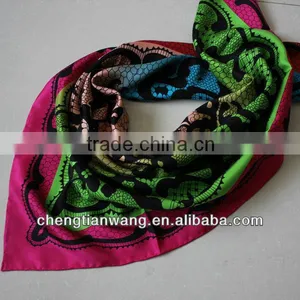 100% Silk Scarf Shawl Lady's Fashion 90cm Square 100% Silk Scarf Shawl thumbnail-1