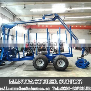 Log Lift Crane With Trailer/ Timber Traciler With Grappler Quality Choice thumbnail-1