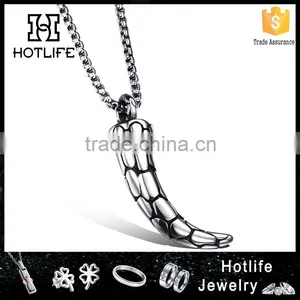 Wholesale Fashion Jewelry on Antique Buffalo Horn Necklace With Chain for Men thumbnail-1