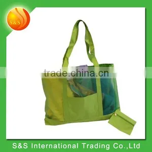 2016 Large Ladies Mesh Tote Beach Bag With Samll Pouch thumbnail-2