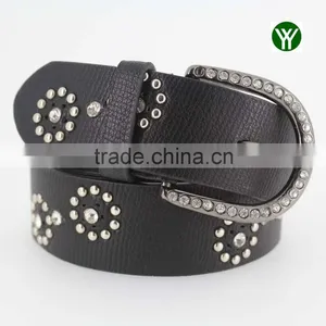 Women's Fashion Flowermetal Studded Jeans Belt With Shiny Rhinestone Accessories in Chinese Factory thumbnail-2