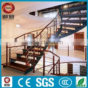 Customized Interior Wooden Curve Stairs With Double Stringer Quality Choice thumbnail-1