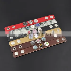 Wholesale Leather Wrap Bracelet With Snap Button Jewelry Fit For Button thumbnail-5