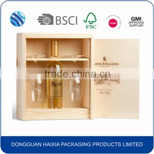 Luxury Design Empty Wooden Wine Glass Display Box thumbnail-1