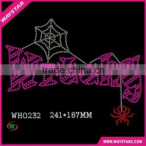 Hot Pink Witchy Design Rhinestone Wholesale Transfers thumbnail-1