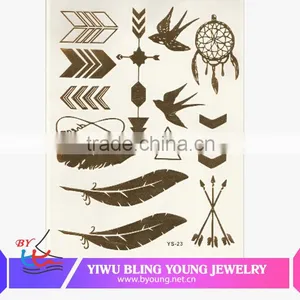 Eco-friendly High Quality Metallic Stickers Temporary Tattoo thumbnail-1