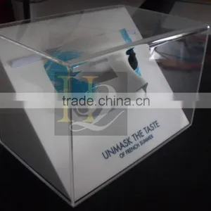 2016 New Design Custom White Acrylic Display Box With Mask Display Stand thumbnail-1