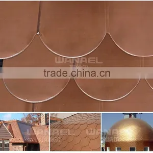 Roofing Materials Wanael Fish Scale Copper Roof Tile,copper Shingle for Roof, Copper Roofing Tiles thumbnail-3