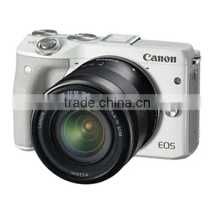 Canon EOS M3 With EF-M 18-55mm and 55-200mm Camera Kit - White DGS Dropship thumbnail-2