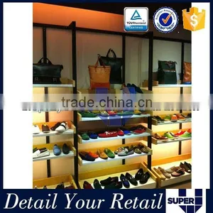 Shoes Store Wall Display Cabinet With Led Wooden 5 Tier Shelf thumbnail-4