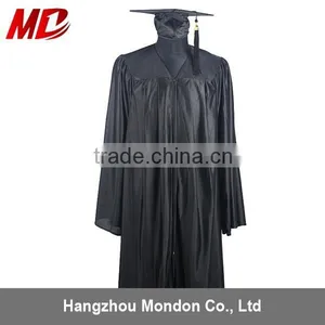 Black Graduation Cap and Gown 100% Shiny Polyester thumbnail-1