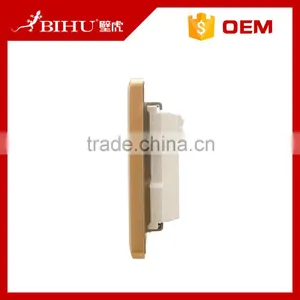 Super Quality BIHU Golden Color PC Material Electrical 2 Gang Switch for Sale thumbnail-5
